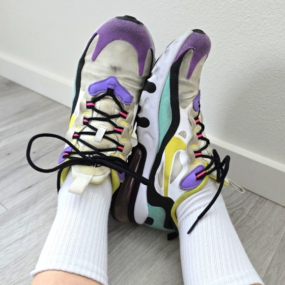Nike Shoes - Nike | Air Max 270 React 'Bright Violet' sporty activewear sneakers | WMS 7.5